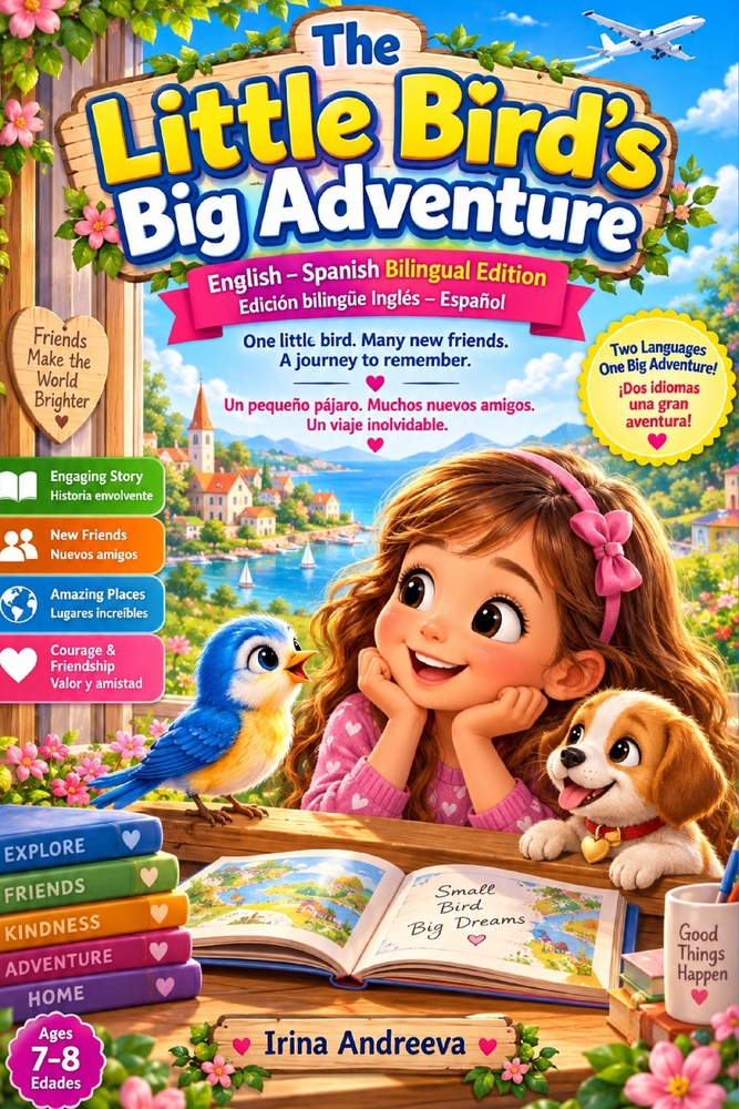 The Little Bird's Big Adventure English -Spanish Bilingual Edition: A Bilingual Adventure of Courage, Friendship, Dreams, and Finding Home cover