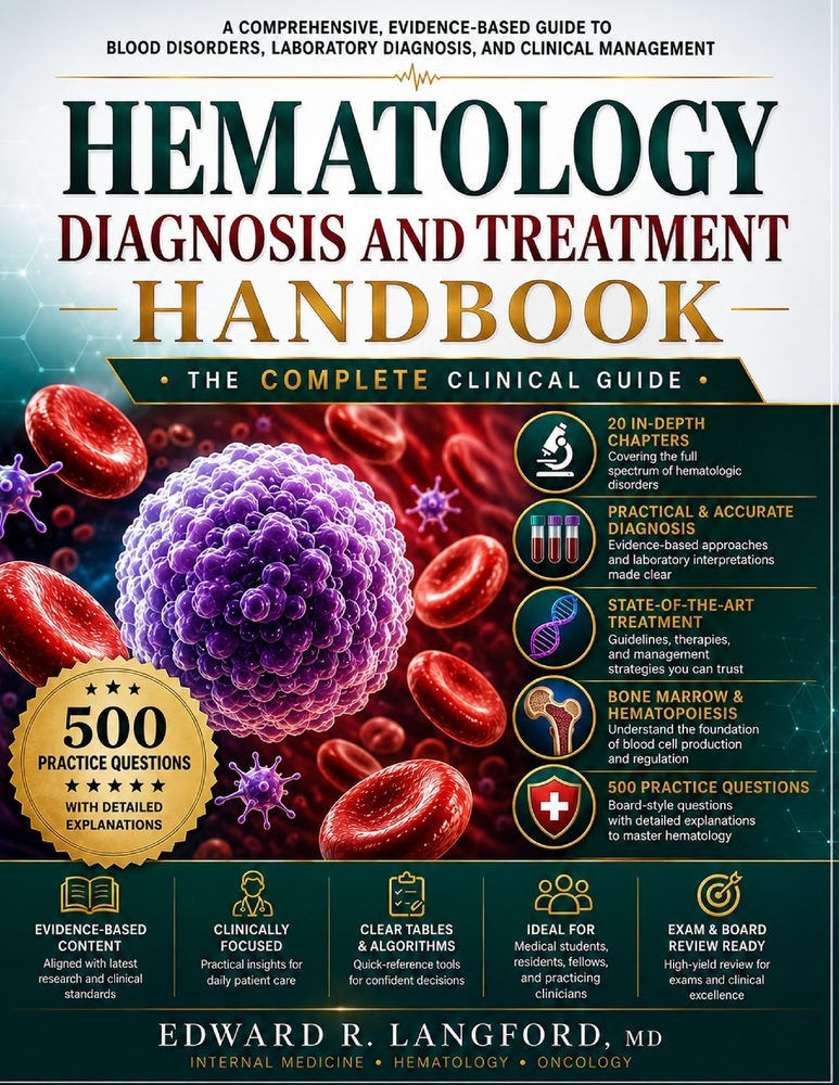 Hematology Diagnosis and Treatment Handbook: An Evidence-Based Guide to Blood Disorders, Laboratory Diagnosis, and Clinical Management cover