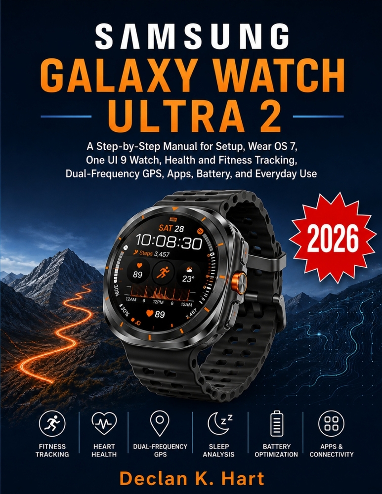 Samsung Galaxy Watch Ultra 2 User Guide: A Step-by-Step Manual for Setup, Wear OS 7, One UI 9 Watch, Health and Fitness Tracking, Dual-Frequency GPS, cover