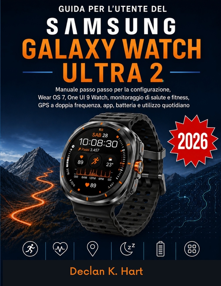 Guida Per L'utente Del Samsung Galaxy Watch Ultra 2: Manuale passo passo per la configurazione, Wear OS 7, One UI 9 Watch, monitoraggio di salute e fi cover