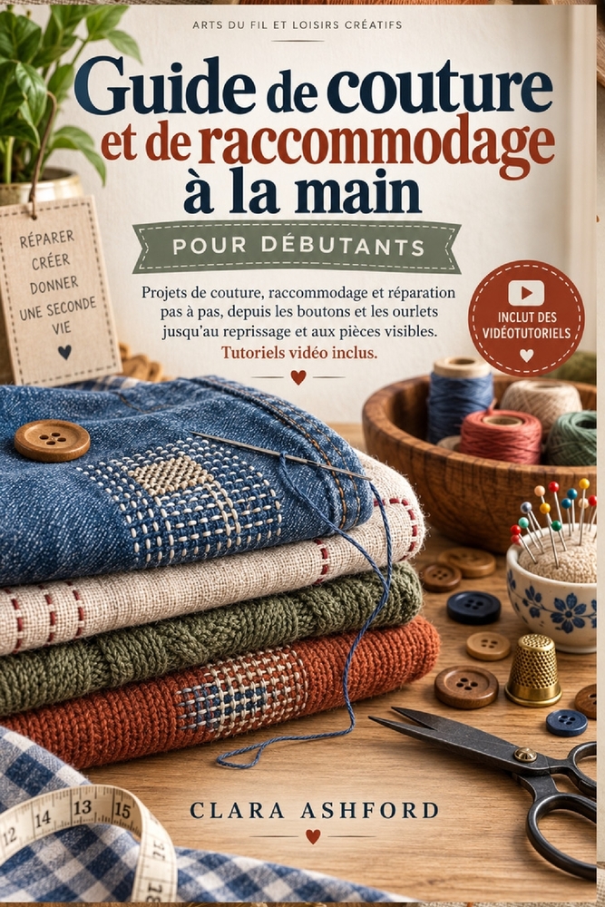 Guide de couture et de raccommodage à la main pour débutants: Projets de couture, de raccommodage et de réparation étape par étape, des boutons et our cover