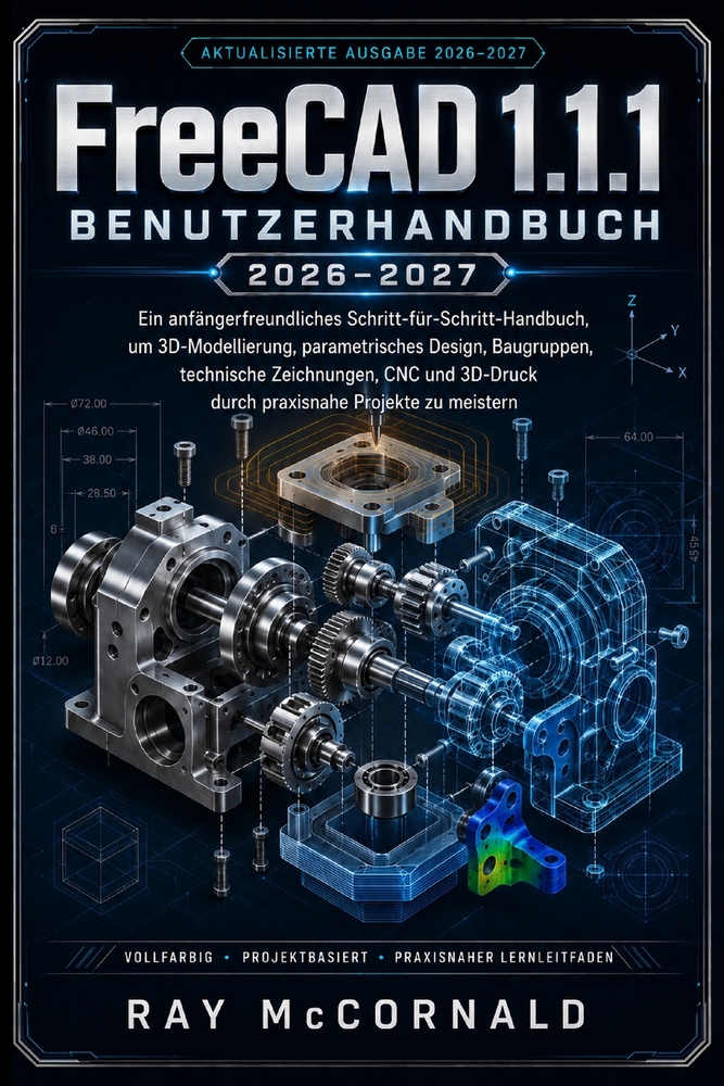 FreeCAD 1.1.1 Benutzerhandbuch 2026-2027: Einsteigerfreundliches Schritt-für-Schritt-Handbuch zur Beherrschung von 3D-Modellierung, parametrischem Des cover