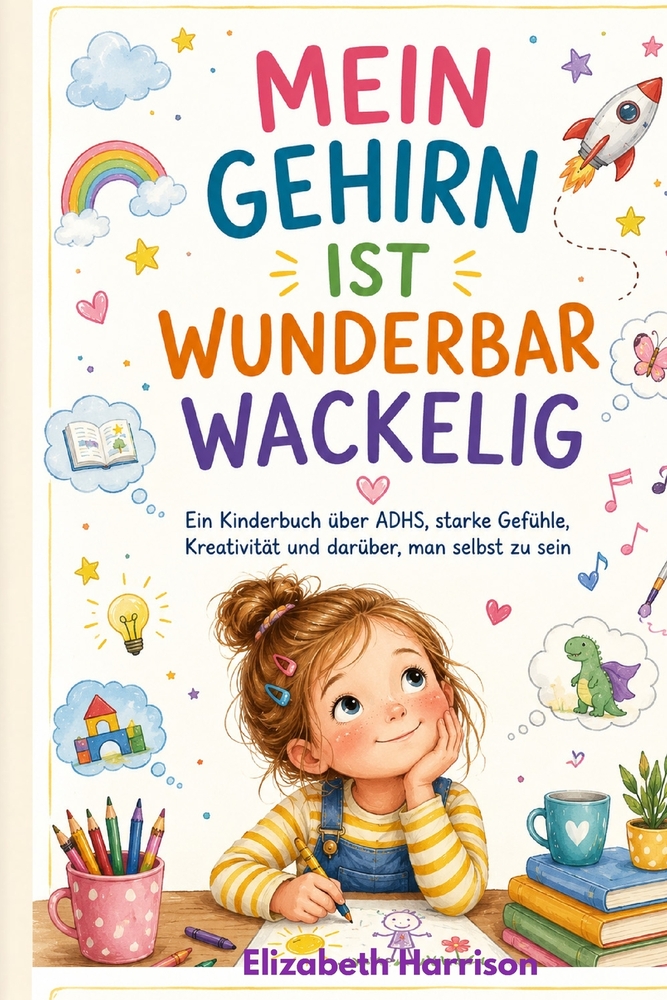 Mein Gehirn Ist Wunderbar Wackelig: Ein Kinderbuch über ADHS, starke Gefühle, Kreativität und darüber, man selbst zu sein cover