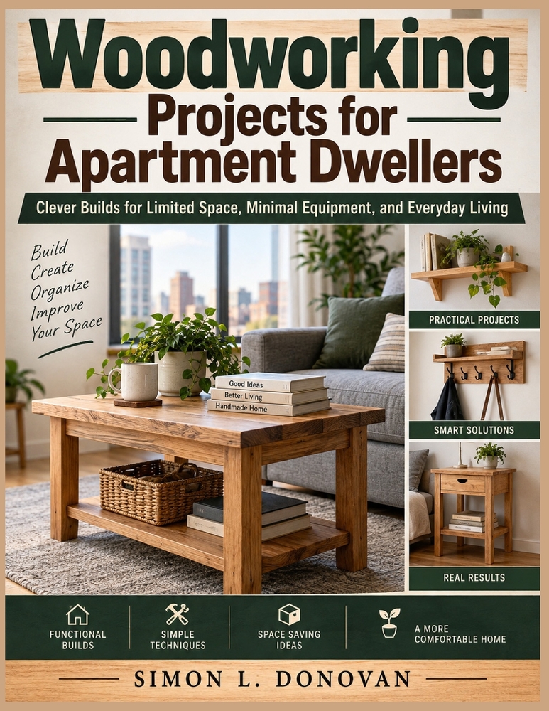 Woodworking Projects for Apartment Dwellers: Clever Builds for Limited Space, Minimal Equipment, and Everyday Living cover
