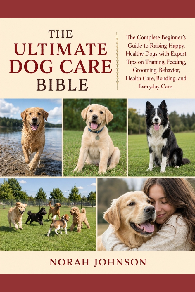 The Ultimate Dog Care Bible: The Complete Beginner's Guide to Raising Happy, Healthy Dogs with Expert Tips on Training, Feeding, Grooming, Behavior, H cover