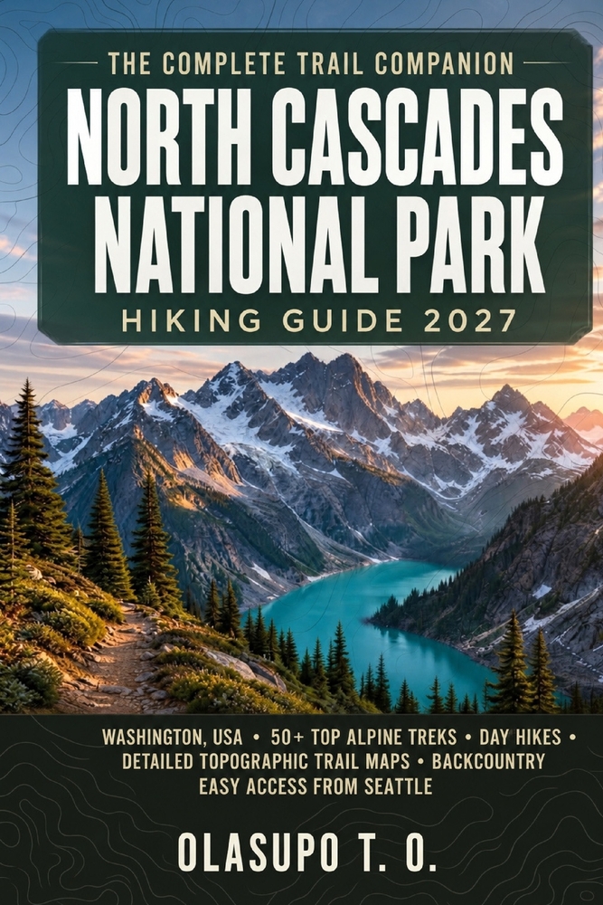 North Cascades National Park Hiking Guide 2027: Washington, USA: 50+ Top Alpine Treks, Day Hikes, Detailed Topographic Trail Maps, and Backcountry Per cover