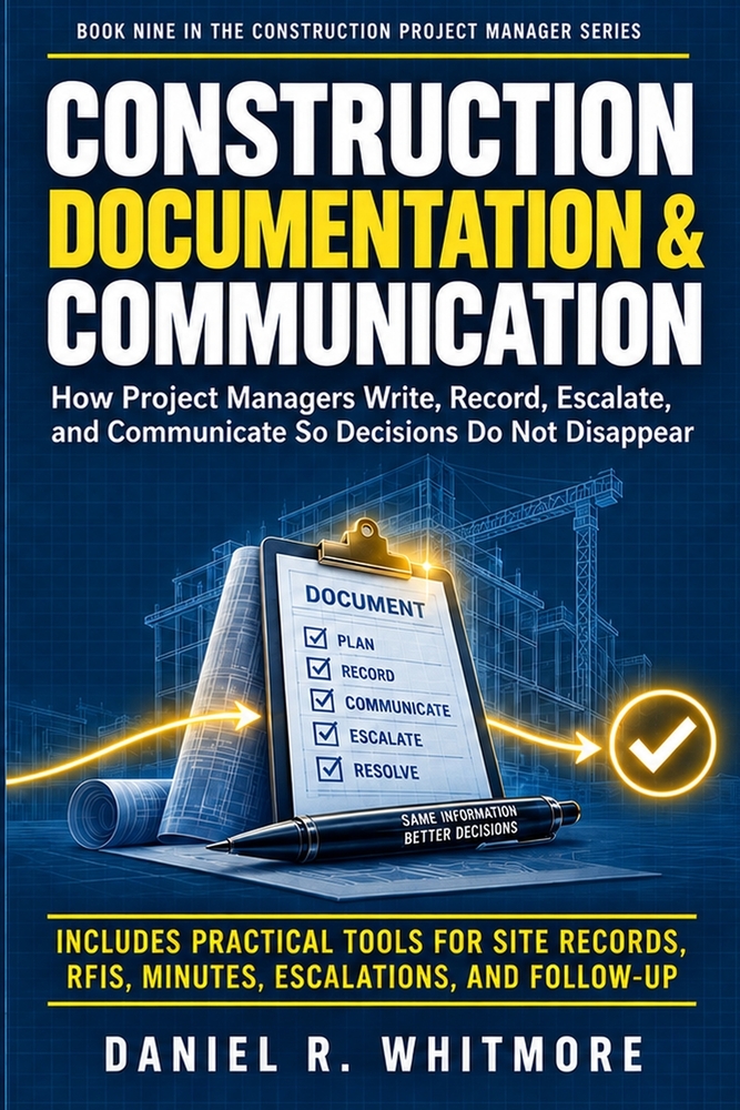 Construction Documentation & Communication: How Project Managers Write, Record, Escalate, and Communicate So Decisions Do Not Disappear cover