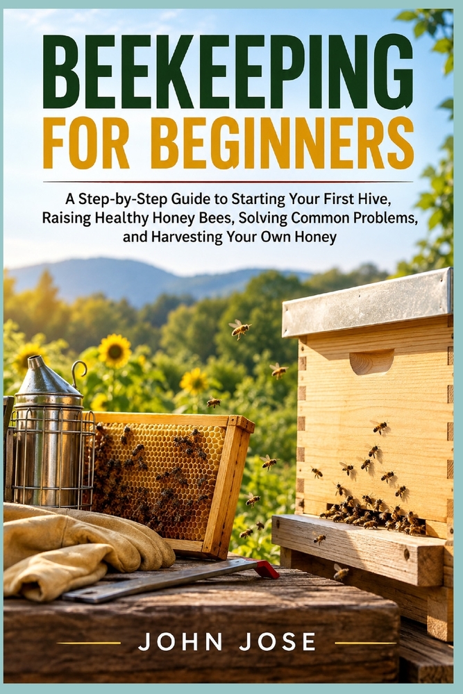 Beekeeping For Beginners: A Step-by-Step Guide to Starting Your First Hive, Raising Healthy Honey Bees, Solving Common Problems, and Harvesting Your O cover