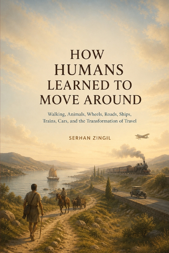 How Humans Learned to Move Around: Walking, Animals, Wheels, Roads, Ships, Trains, Cars, and the Transformation of Travel cover