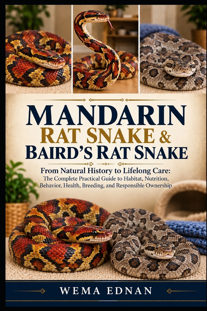 Mandarin Rat Snake & Baird's Rat Snak: From Natural History to Lifelong Care: The Complete Practical Guide to Habitat, Nutrition, Behavior, Health, Br cover