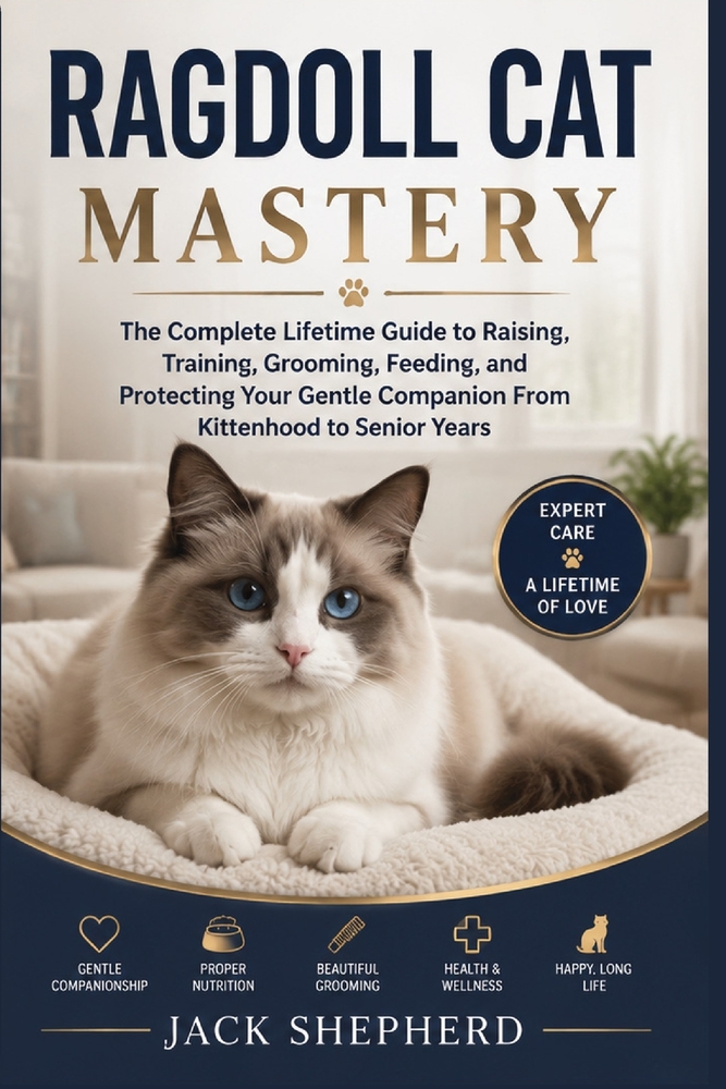 Ragdoll Cat Mastery: The Complete Lifetime Guide to Raising, Training, Grooming, Feeding, and Protecting Your Gentle Companion From Kittenhood to Seni cover