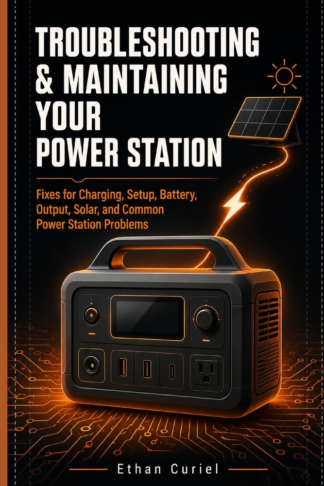Portable Power Station Troubleshooting & Maintenance: A Practical Guide to Charging, Solar, Output, Battery Problems, and Safe Troubleshooting cover