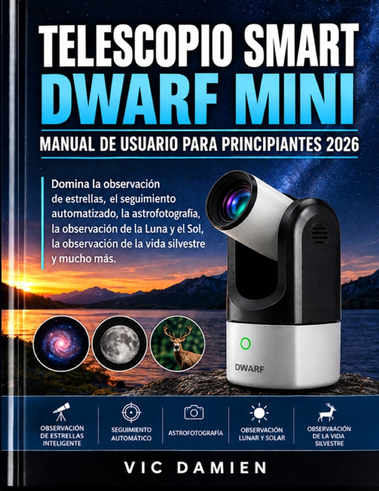 Dwarf Mini Smart Telescopio Manual de Usuario Para Principiantes 2026: Domina la observación inteligente de estrellas, el seguimiento automatizado, la cover