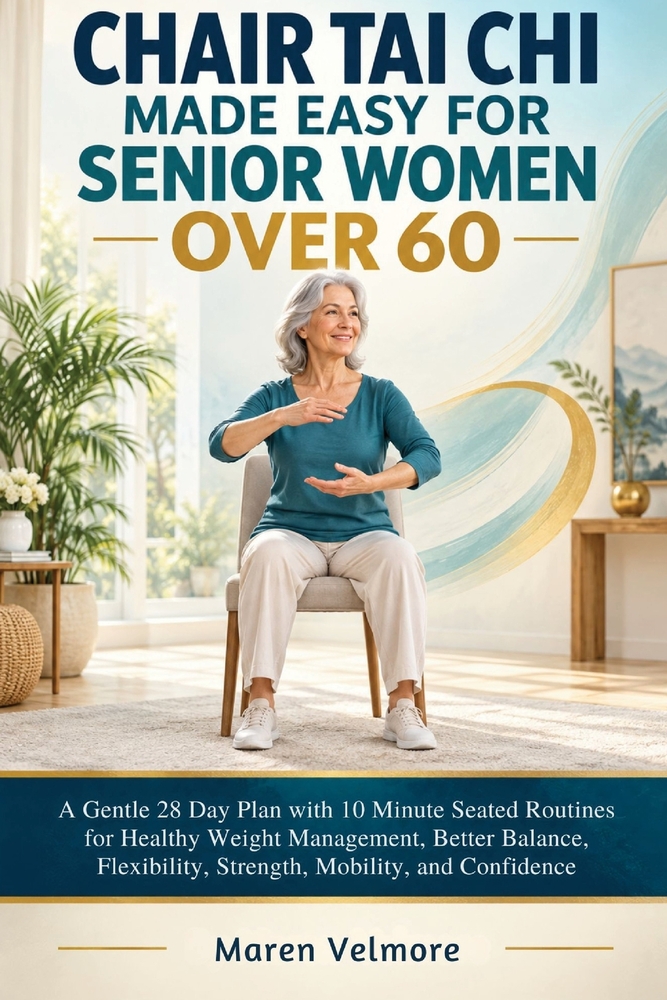 Chair Tai CHI Made Easy for Senior Women Over 60: A Gentle 28 Day Plan with 10 Minute Seated Routines for Healthy Weight Management, Better Balance, F cover