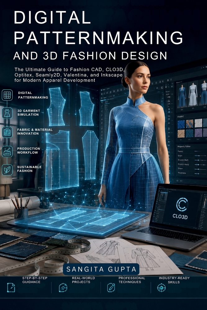 Digital Patternmaking and 3D Fashion Design: The Ultimate Guide to Fashion CAD, CLO3D, Optitex, Seamly2D, Valentina, and Inkscape for Modern Apparel D cover