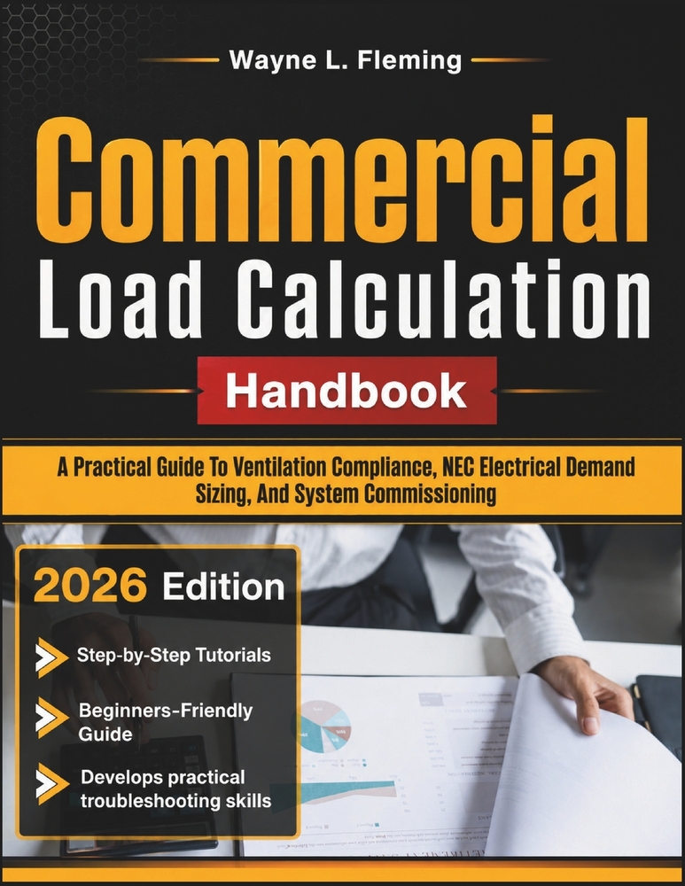 Commercial Load Calculation Handbook: A Practical Guide To Ventilation Compliance, NEC Electrical Demand Sizing, And System Commissioning cover