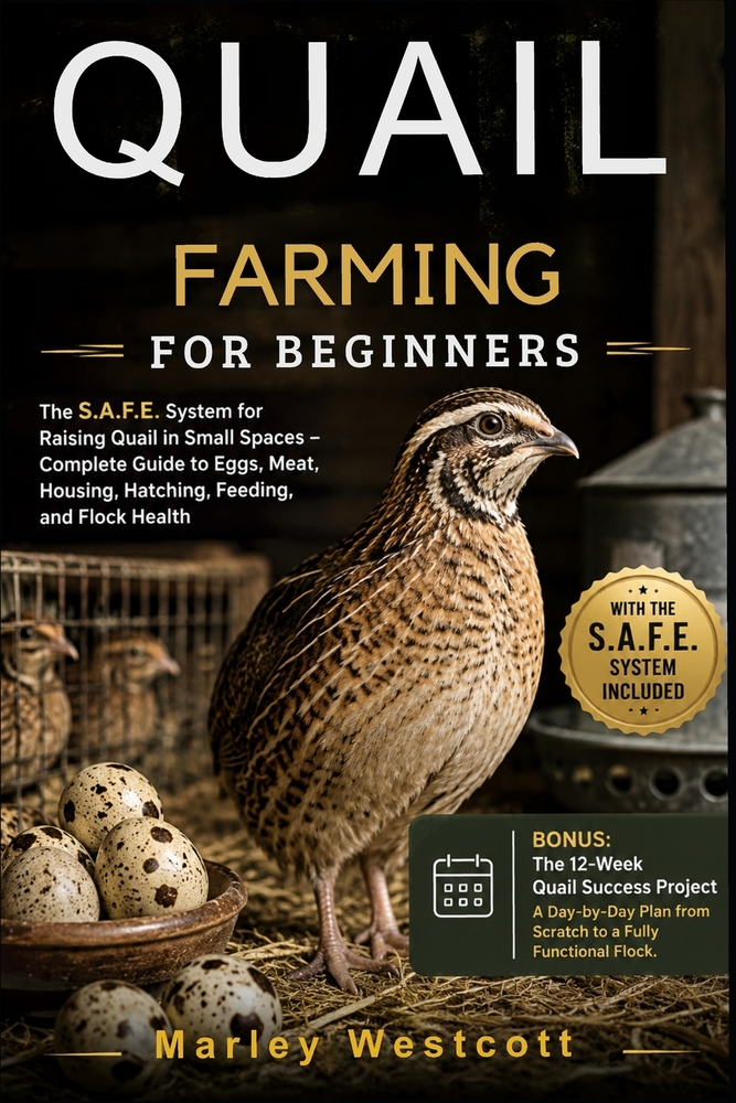 Quail Farming for Beginners: The S.A.F.E. System for Raising Quail in Small Spaces - Complete Guide to Eggs, Meat, Housing, Hatching, Feeding, and Flo cover