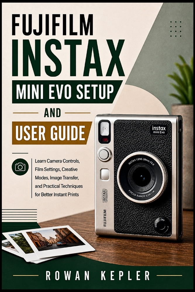 Fujifilm Instax Mini Evo Setup and User Guide: Learn Camera Controls, Film Settings, Creative Modes, Image Transfer, and Practical Techniques for Bett cover