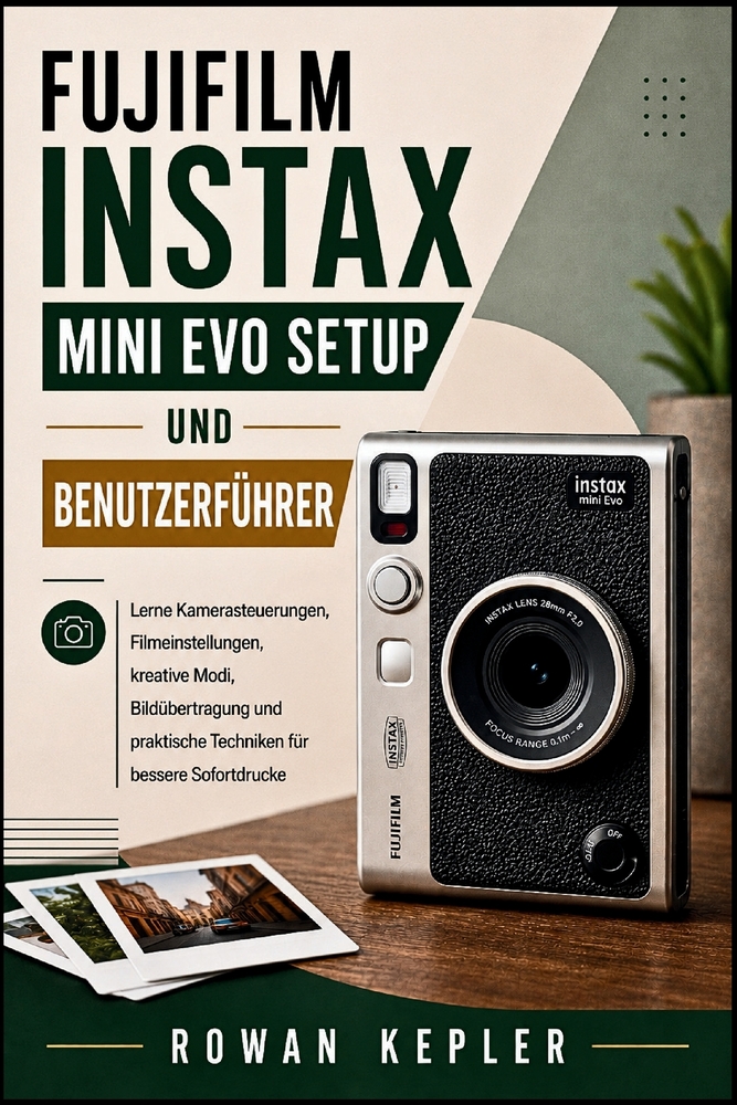 Fujifilm Instax Mini Evo Setup Und Benutzerführer: Lerne Kamerasteuerungen, Filmeinstellungen, kreative Modi, Bildübertragung und praktische Techniken cover