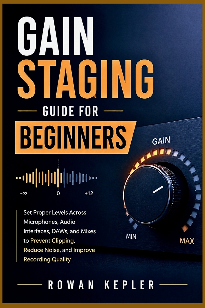 Gain Staging Guide for Beginners: Set Proper Levels Across Microphones, Audio Interfaces, DAWs, and Mixes to Prevent Clipping, Reduce Noise, and Impro cover