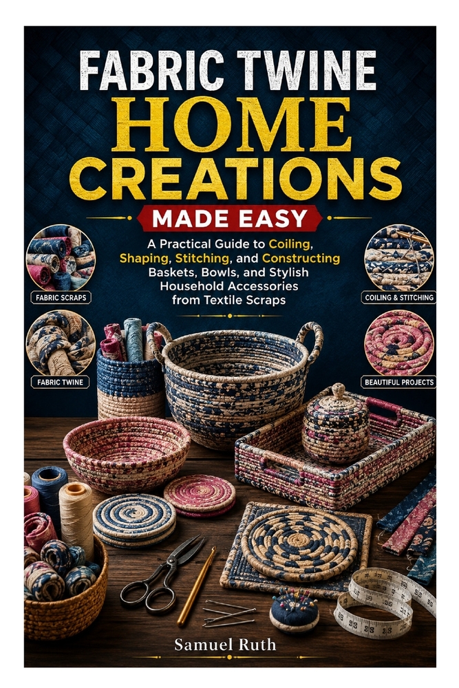 Fabric Twine Home Creations Made Easy: A Practical Guide to Coiling, Shaping, Stitching, and Constructing Baskets, Bowls, and Stylish Household Access cover