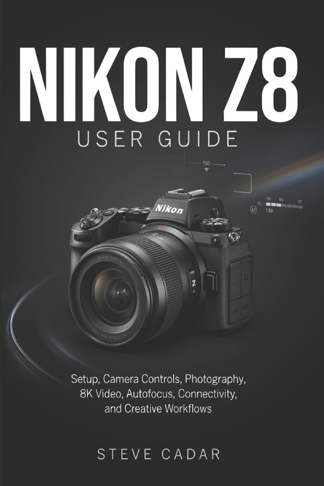Nikon Z8 User Guide: Setup, Camera Controls, Photography, 8K Video, Autofocus, Connectivity, and Creative Workflows cover