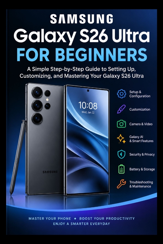 Samsung Galaxy S26 Ultra for Beginners: A Simple Step-by-Step Guide to Setting Up, Customizing, and Mastering Your Galaxy S26 Ultra cover
