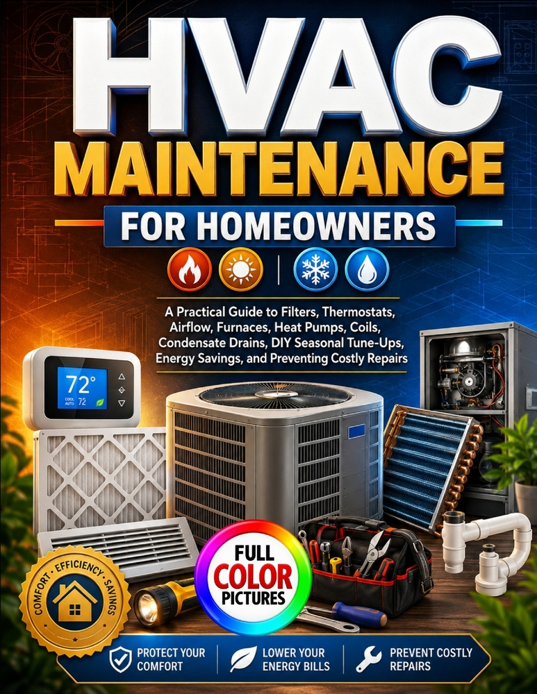 HVAC Maintenance for Homeowners: A Practical Guide to Filters, Thermostats, Airflow, Furnaces, Heat Pumps, Coils, Condensate Drains, DIY Seasonal Tune cover