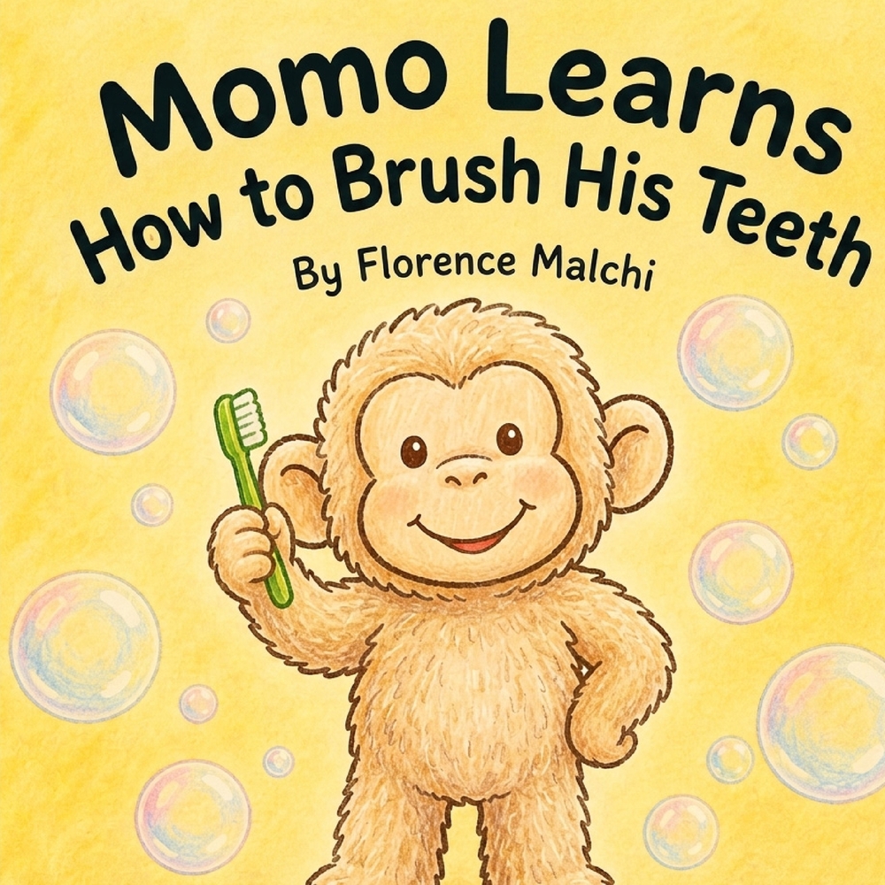 Momo Learns How to Brush His Teeth: A Cute Children's Book About Tooth Brushing and Hygiene Habits for Toddlers, Preschoolers, and Kids cover