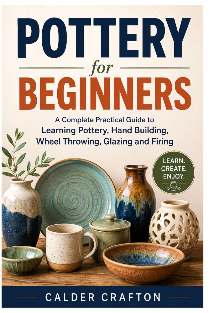 Pottery for Beginners: A Complete Practical Guide to Learning Pottery, Hand Building, Wheel Throwing, Glazing and Firing cover