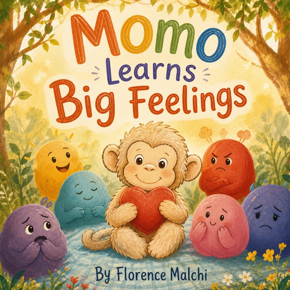 Momo learns Big Feelings: A Gentle Story to Help Toddlers and Preschoolers Understand Anger, Sadness, Fear, and Joy cover