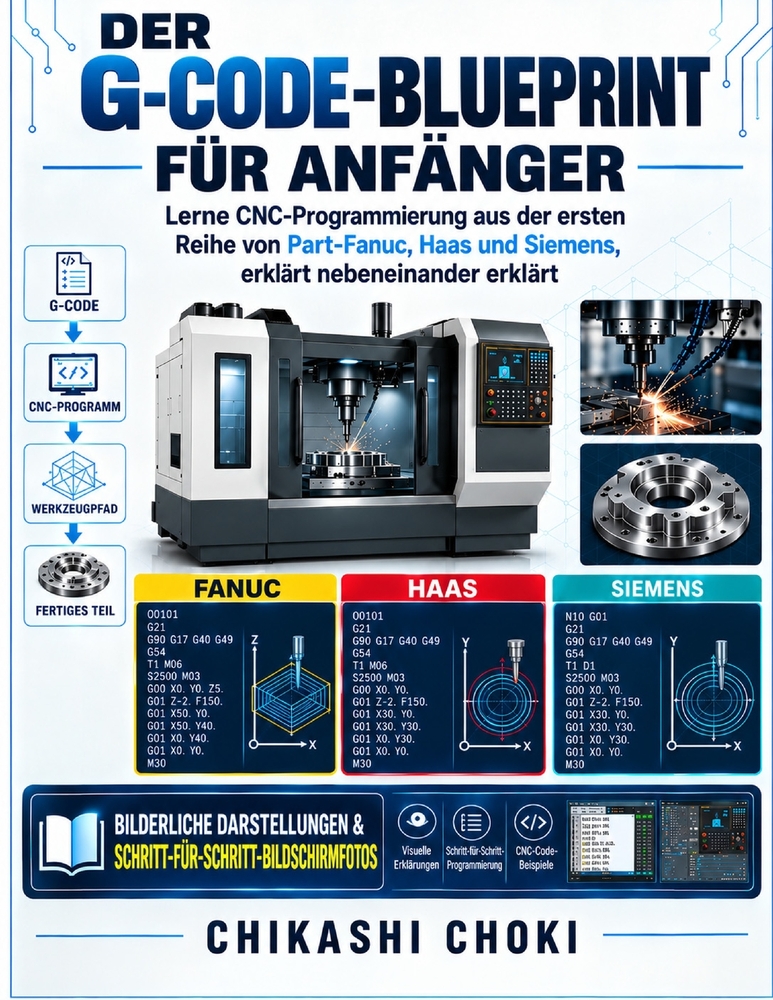 Der G-Code-Blueprint Für Anfänger: Lerne CNC-Programmierung aus der ersten Reihe von Part-Fanuc, Haas und Siemens, erklärt nebeneinander erklärt cover