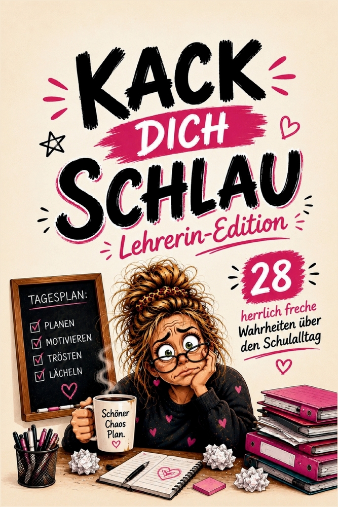 Kack dich schlau - Lehrerin-Edition: Das lustige Geschenkbuch für Lehreri: 28 freche Wahrheiten aus dem Schulalltag - Geschenk für Lehrerin, Kollegin cover