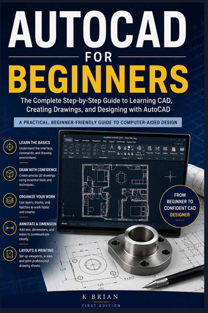 AutoCAD for Beginners: The Complete Step-by-Step Guide to Learning CAD, Creating Drawings, and Designing with AutoCAD cover