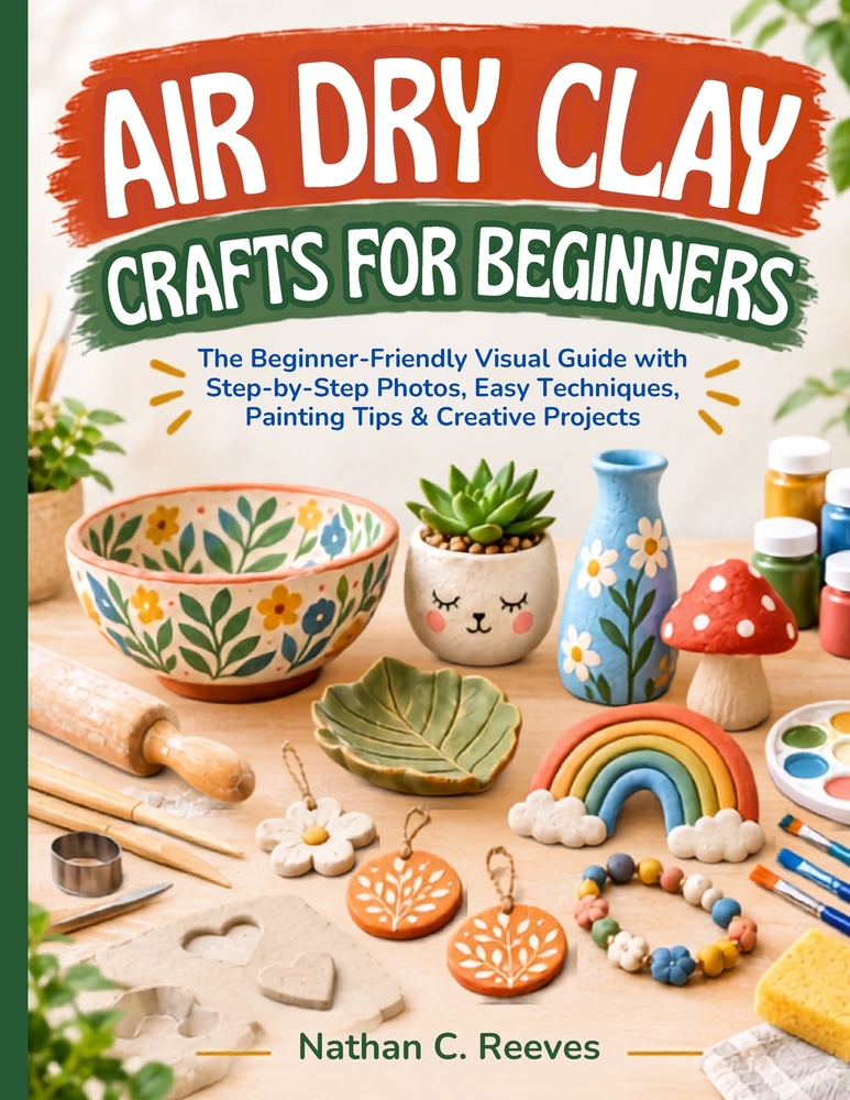 Air Dry Clay Crafts for Beginners: The Beginner-Friendly Visual Guide with Step-by-Step Photos, Easy Techniques, Painting Tips & Creative Projects cover