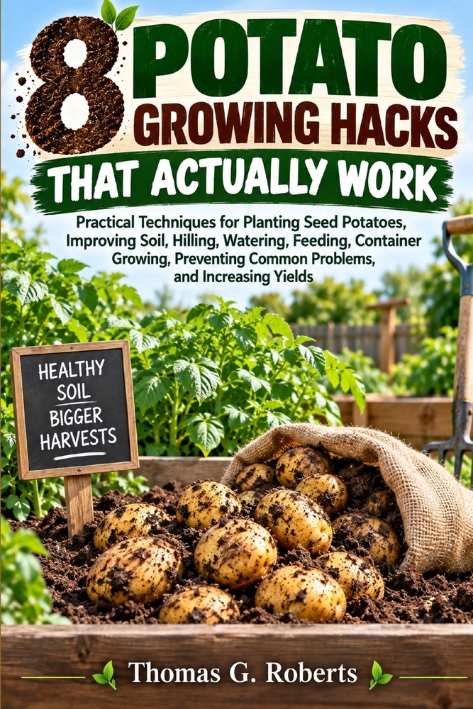 8 Potato Growing Hacks That Actually Work: Practical Techniques for Planting Seed Potatoes, Improving Soil, Hilling, Watering, Feeding, Container Grow cover