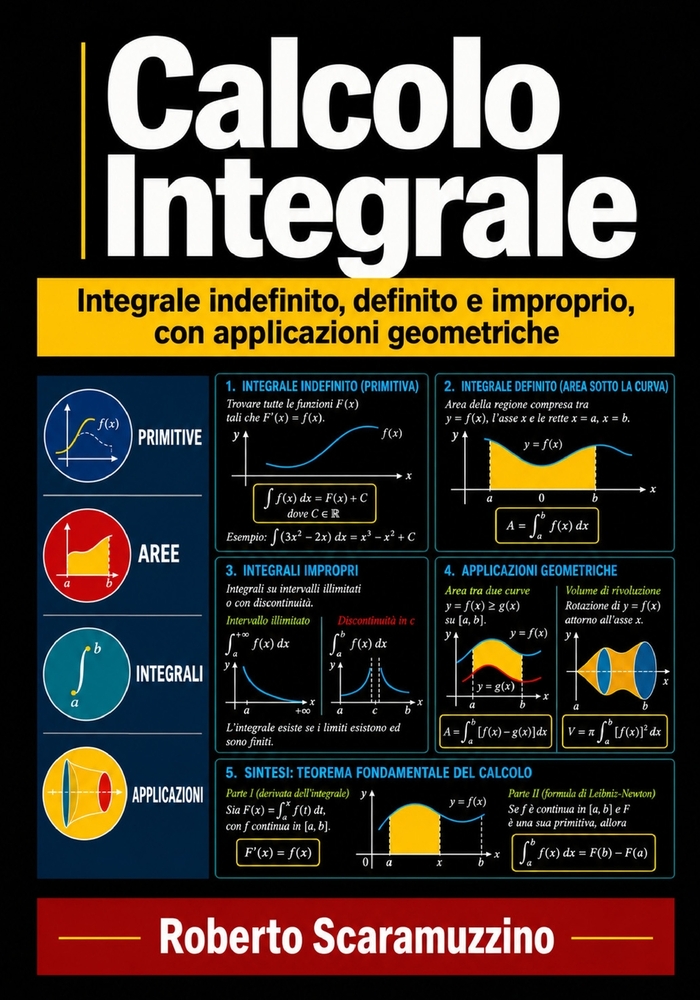 Calcolo Integrale: Integrale indefinito, definito e improprio, con applicazioni geometriche cover