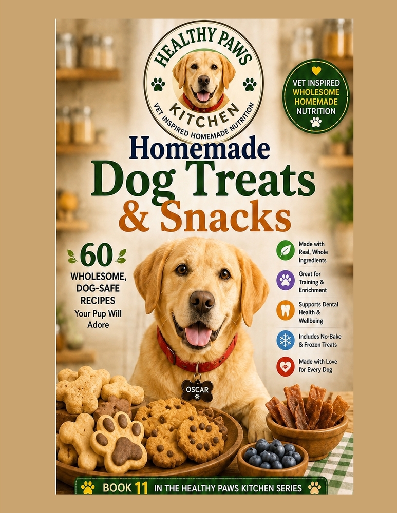 Homemade Dog Treats & Snacks: 60 Healthy, Preservative-Free Treat Recipes Your Dog Will Beg For cover