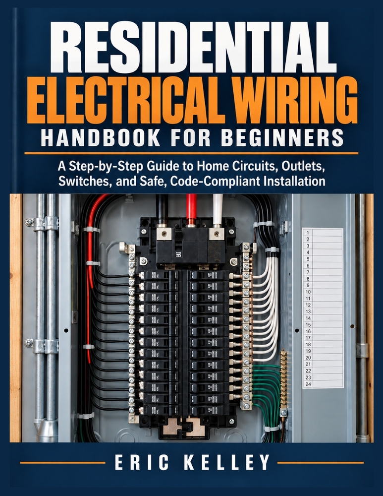 Residential Electrical Wiring Handbook For Beginners: A Step-by-Step Guide to Home Circuits, Outlets, Switches, and Safe Code Compliant Installation cover
