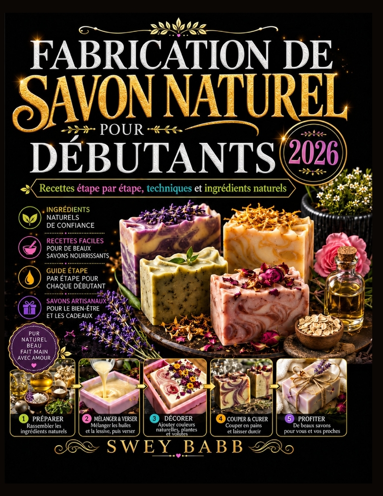 Fabrication de Savon Naturel Pour Débutants 2026: Recettes étape par étape, techniques et ingrédients naturels cover