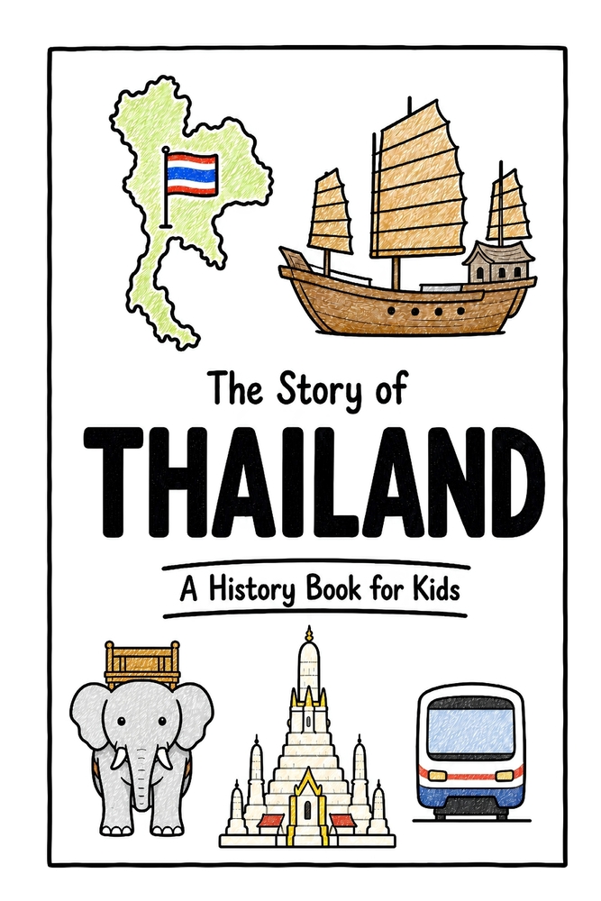 The Story of Thailand - A History Book for Kids: A Fun, Educational, and Illustrated Journey Through Thai History for Children and Curious Minds cover