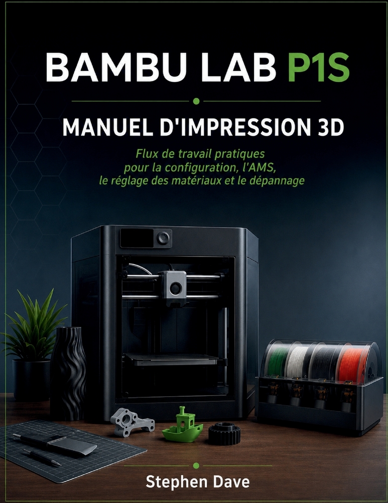 Bambu Lab P1s Manuel d'Impression 3D: Flux de travail pratiques pour la configuration, l'AMS, le réglage des matériaux et le dépannage cover
