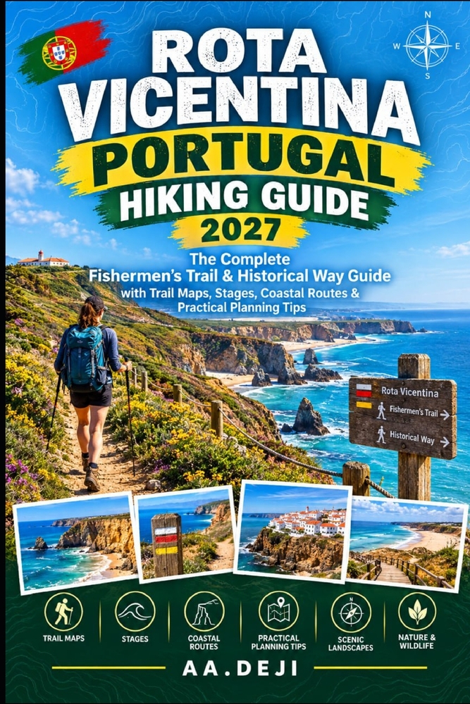 Rota Vicentina Portugal Hiking Guide 2027: The Complete Fishermen's Trail & Historical Way Guide with Trail Maps, Stages, Coastal Routes & Practical P cover