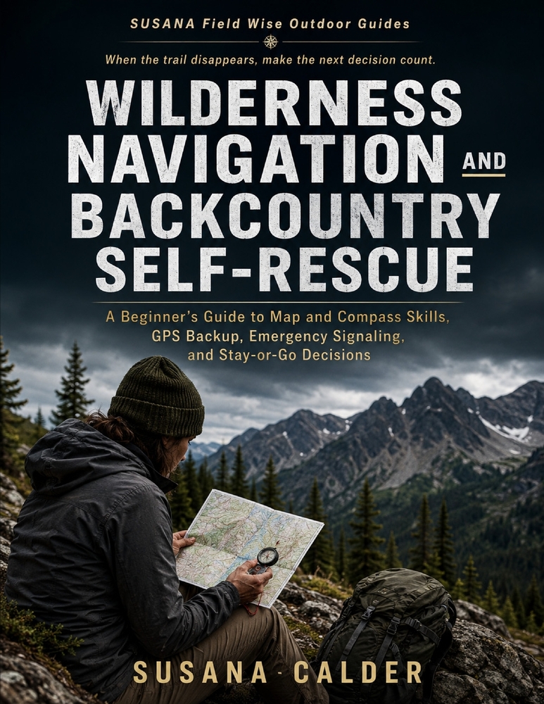 Wilderness Navigation and Backcountry Self-Rescue: A Beginner's Guide to Map and Compass Skills, GPS Backup, Emergency Signaling, and Stay-or-Go Decis cover