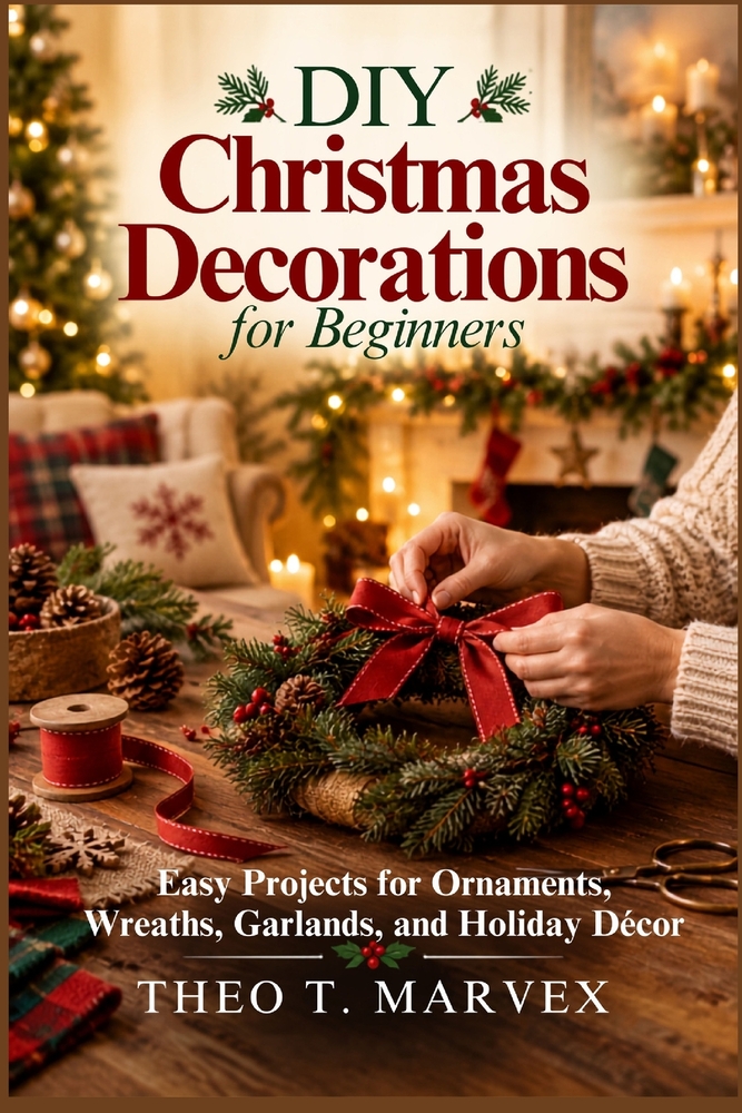 DIY Christmas Decorations for Beginners: Easy Projects for Ornaments, Wreaths, Garlands, and Holiday Décor cover