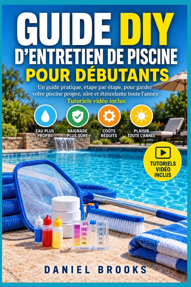 Guide d'Entretien de Piscine Pour Débutants: Méthode pratique pour l'analyse de l'eau, l'entretien des équipements, le nettoyage et une eau limpide - cover