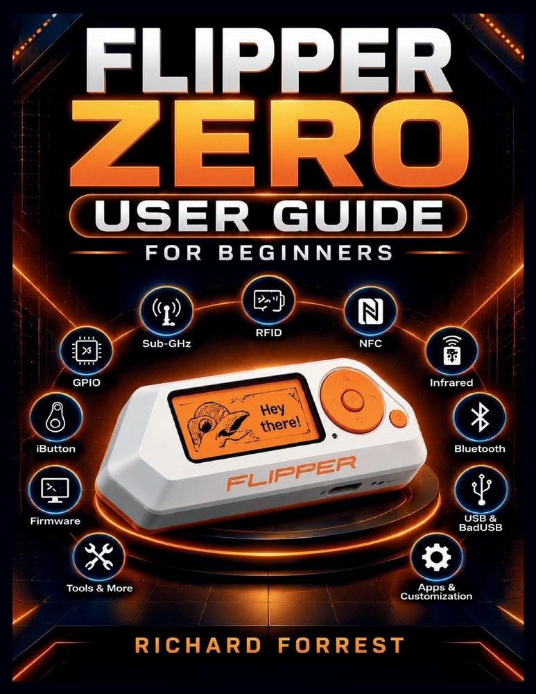 Flipper Zero User Guide for Beginners: Learn Setup, RFID, NFC, Infrared, GPIO, and Essential Features cover