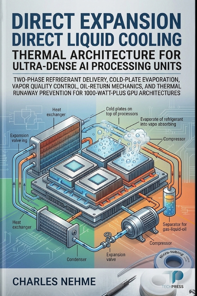 Direct Expansion Direct Liquid Cooling Thermal Architecture for Ultra-Dense AI Processing Units: Two-Phase Refrigerant Delivery, Cold-Plate Evaporatio cover