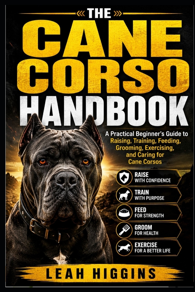 The Cane Corso Handbook: A Practical Beginner's Guide to Raising, Training, Feeding, Grooming, Exercising, and Caring for Cane Corsos cover