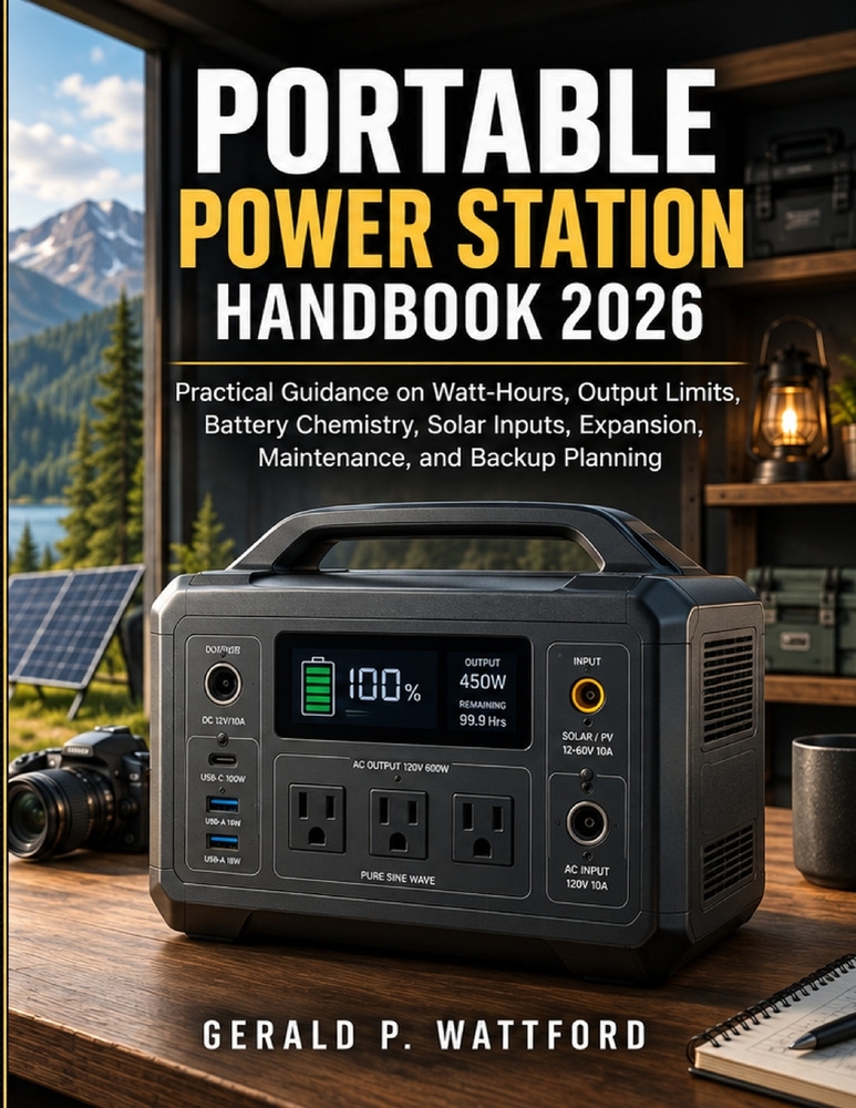 Portable Power Station Handbook 2026: Practical Guidance on Watt-Hours, Output Limits, Battery Chemistry, Solar Inputs, Expansion, Maintenance, and Ba cover